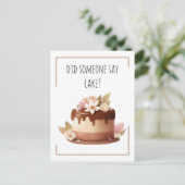 お誕生日おめでとう　ユーモアコーヒーケーキ ポストカード (スタンド正面)