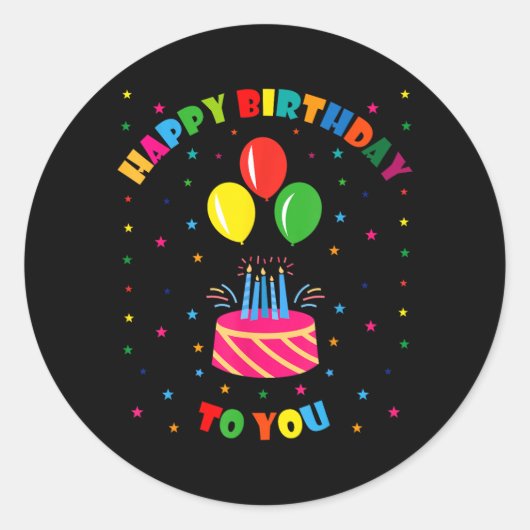 お誕生日おめでとう ラウンドシール (正面)