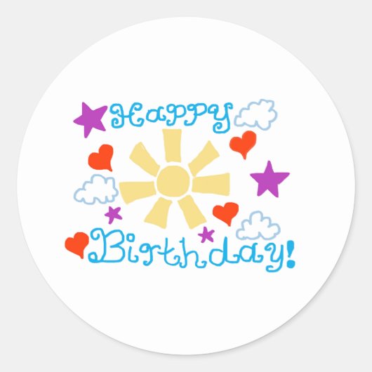 お誕生日おめでとう  ラウンドシール (正面)