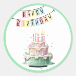 お誕生日おめでとう ラウンドシール