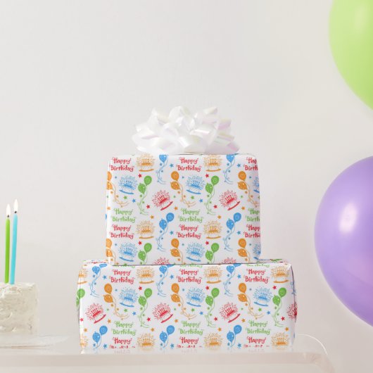 お誕生日おめでとう ラッピングペーパー (パーティーギフト)
