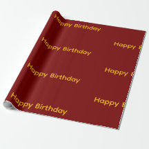 お誕生日おめでとう ラッピングペーパー ( 赤 + 黄 )