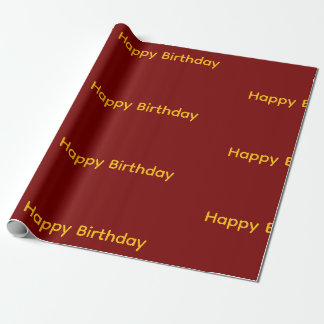 お誕生日おめでとう ラッピングペーパー ( 赤 + 黄 )