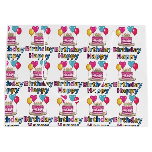 お誕生日おめでとう ラージペーパーバッグ (正面)