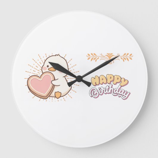 お誕生日おめでとう  ラージ壁時計 (正面)