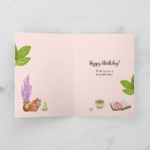 お誕生日おめでとう リラックス 女性 花 お母さん 女の子 母親 カード (内部)