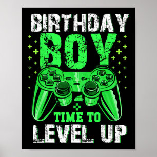 お誕生日おめでとう！レベルアップだ！ゲーム好きな男の子のためのバースデーギフト ポスター
