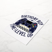 お誕生日おめでとう！レベルアップの時だ 箔招待状 (回転した状態)