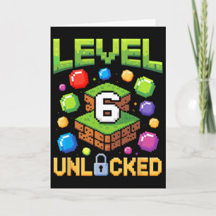 お誕生日おめでとう!レベル6解放 6歳の誕生日お祝いゲーム π カード