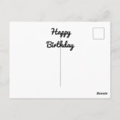 お誕生日おめでとう。 ローズをくわえたテックスード猫 ポストカード (裏面)