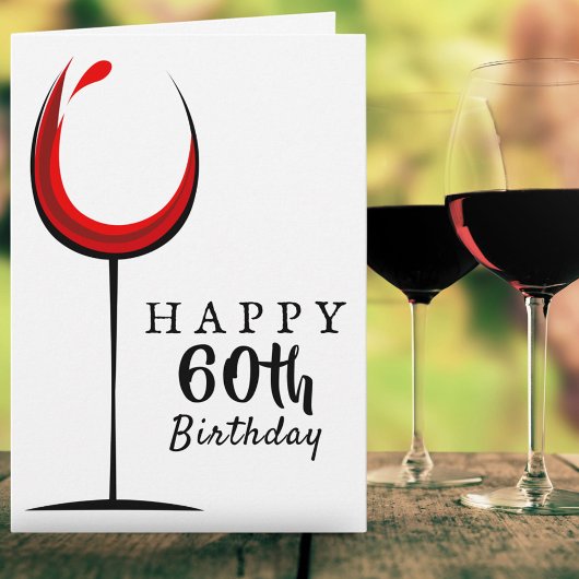 お誕生日おめでとう　ワインボトル60周年 カード