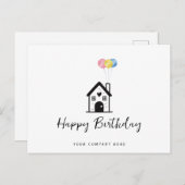お誕生日おめでとう!不動産のバルーンギフト ポストカード (正面/裏面)