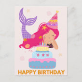 お誕生日おめでとう!人魚のポストカード ポストカード (正面)