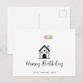 お誕生日おめでとう！住宅用風船 不動産 ポストカード (正面/裏面)