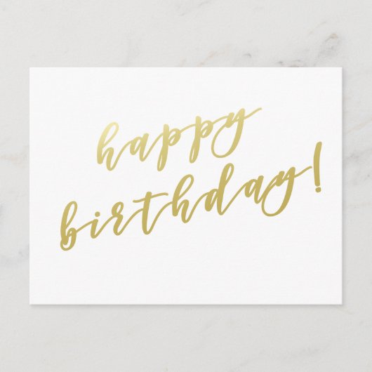 お誕生日おめでとう | 偽のゴールドスクリプトポストカード ポストカード (正面)