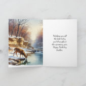お誕生日おめでとう、兄貴の鹿のバックスン カード (内部)