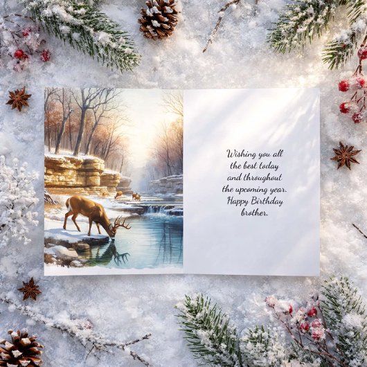 お誕生日おめでとう、兄貴の鹿のバックスン カード