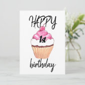 お誕生日おめでとう！初めての誕生日カード 招待状 (スタンド正面)