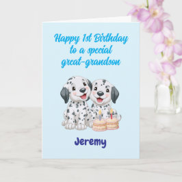 お誕生日おめでとう！双子の男の子、ひ孫さんへ カード
