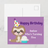 お誕生日おめでとう（名前と年齢を入力可能） ポストカード (正面/裏面)