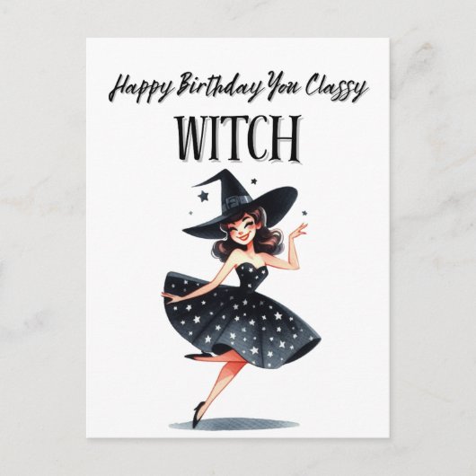 お誕生日おめでとう、品のある魔女さん ポストカード (正面)