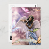 お誕生日おめでとう。天使と蝶 ポストカード (正面/裏面)