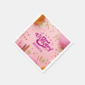 お誕生日おめでとう！女の子のパーティー スタンダードカクテルナプキン (角)