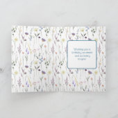 お誕生日おめでとう 女の子 青い猫 ぱっちりお目め 花冠 カード (内部)