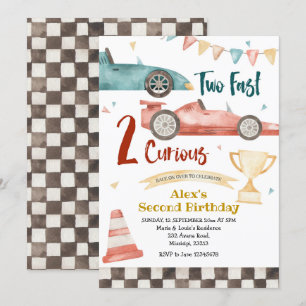 お誕生日おめでとう！好奇心いっぱいで素早く動く少年 招待状