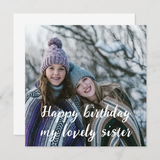 お誕生日おめでとう 愛しの妹 カスタム写真付き (正面/裏面)