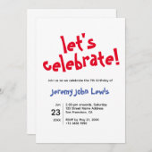 お誕生日おめでとう 招待状 (正面/裏面)