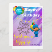 お誕生日おめでとう 招待状 (正面/裏面)