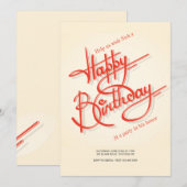 お誕生日おめでとう 招待状 (正面/裏面)