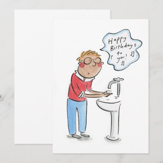 お誕生日おめでとう！ 招待状 (正面/裏面)