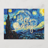 お誕生日おめでとう、星の夜の美術 ポストカード (正面)