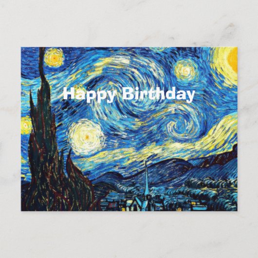 お誕生日おめでとう、星月夜、 ポストカード (正面)