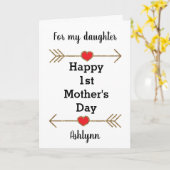 お誕生日おめでとう　最初の母の日娘 カード (黄色い花)