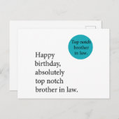 お誕生日おめでとう 最高の義兄さん素敵すぎる ポストカード (正面/裏面)