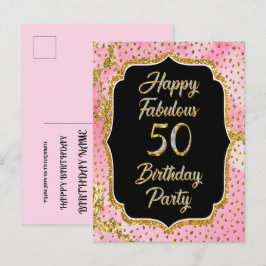 お誕生日おめでとう!最高の50歳のバースデーパーティー招待状 インビテーションポストカード
