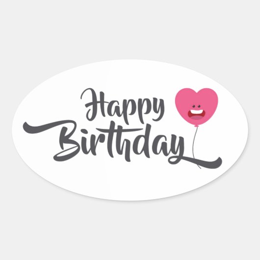 お誕生日おめでとう 楕円形シール (正面)