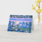 お誕生日おめでとう、水生植物のテンプレート カード (黄色い花)