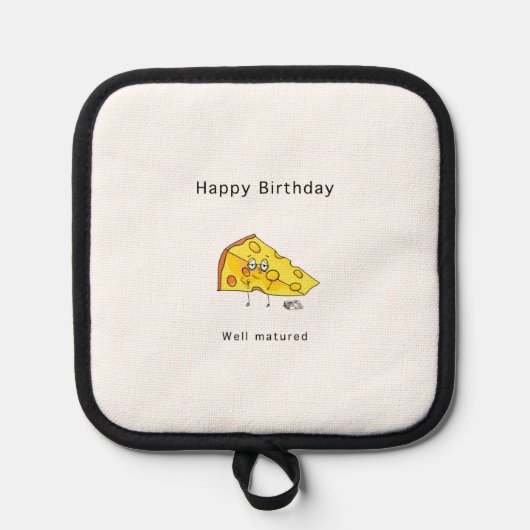 お誕生日おめでとう。熟成。バースデーギフト 鍋敷き (正面)