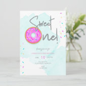 お誕生日おめでとう 甘~い1歳のドーナツ 招待状 (スタンド正面)