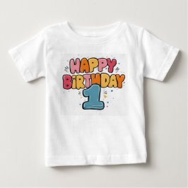 お誕生日おめでとう！男の子 - 1歳のお誕生日 ベビーTシャツ