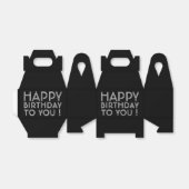 「お誕生日おめでとう！」 | 白黒 フェイバーボックス (折り畳みなし)