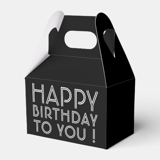 「お誕生日おめでとう！」 | 白黒 フェイバーボックス (正面サイド)