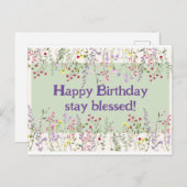 お誕生日おめでとう、神の恵みがあらんことを！ ポストカード (正面/裏面)