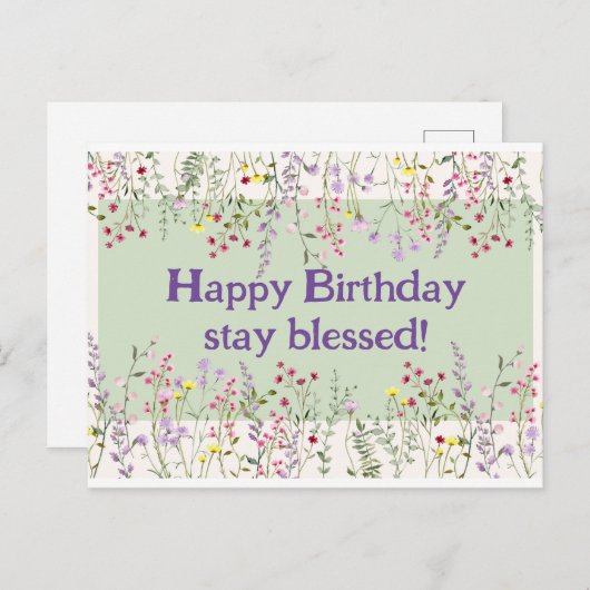 お誕生日おめでとう、神の恵みがあらんことを！ ポストカード (正面/裏面)