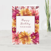 お誕生日おめでとう 秋の花 カード (正面)