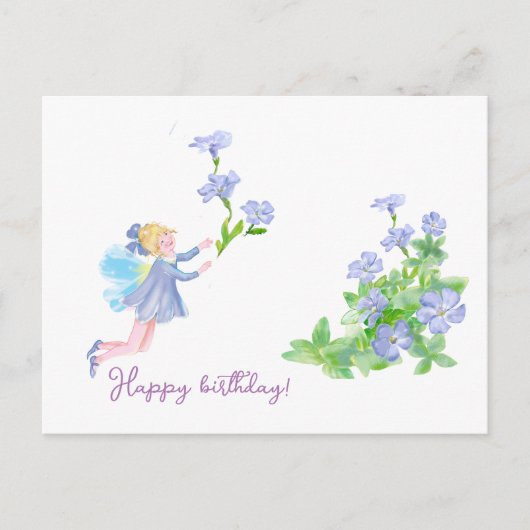 お誕生日おめでとう！　童話と花 ポストカード (正面)